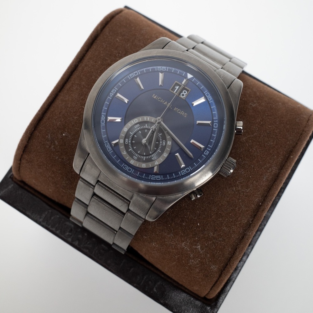 Gunmetal Michael Kors Aiden Chronograph Watch MK8418
